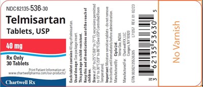 image description - telmisartan tablets 40mg label