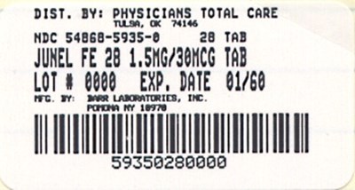 Junel  Fe 1.5/30 (norethindrone Acetate And Ethinyl Estradiol Tablets, Usp And Ferrous Fumarate Tablets*) Foil Pouch (5935)