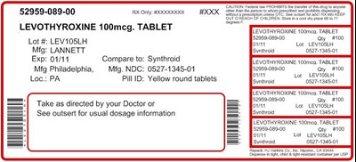 levothyroxine-06.jpg PRINCIPAL DISPLAY PANEL - 0.1 mg - 100 TABLETS - levothyroxine 06