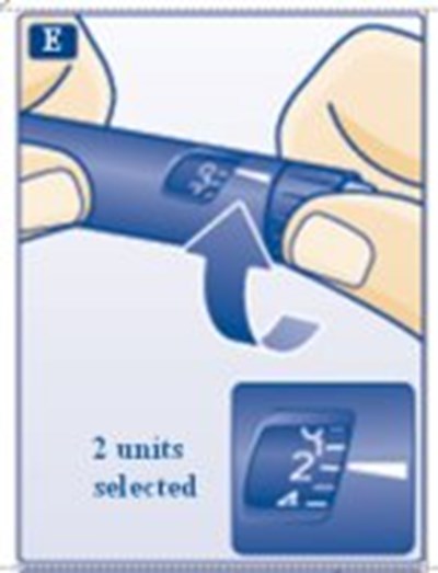 Turn the dose selector to select 2 units. - image 22