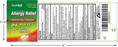 Allergy Relief (396   Health A2z Cetirizine HCl 10mg 1)