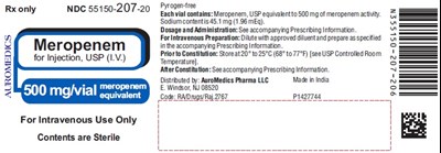 meropenem-fig1.jpg PACKAGE LABEL-PRINCIPAL DISPLAY PANEL - 500 mg/vial - Container Label - meropenem fig1