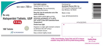 haloperidol-fig1.jpg PACKAGE LABEL.PRINCIPAL DISPLAY PANEL - 0.5 mg (100 Tablets Bottle) - haloperidol fig1