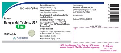 haloperidol-fig2.jpg PACKAGE LABEL.PRINCIPAL DISPLAY PANEL - 1 mg (100 Tablets Bottle) - haloperidol fig2