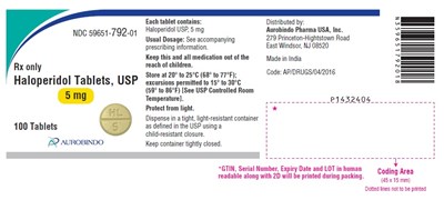 haloperidol-fig4.jpg PACKAGE LABEL.PRINCIPAL DISPLAY PANEL - 5 mg (100 Tablets Bottle) - haloperidol fig4
