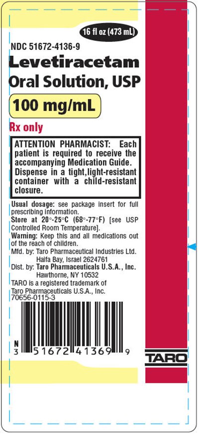 levetiracetam-12.jpg PRINCIPAL DISPLAY PANEL - 473 mL Bottle Label - levetiracetam 12