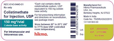 Vial Label (Colistimethate For Injection Usp 3)