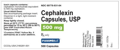image-04.jpg Cephalexin Capsules, USP 500 mg 500s label - image 04