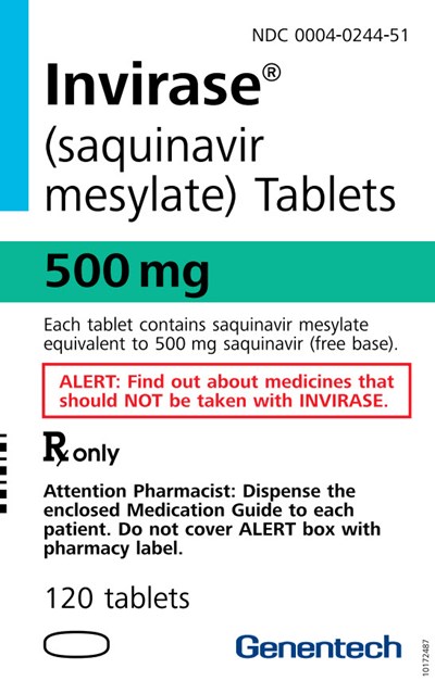 PRINCIPAL DISPLAY PANEL - 500 mg Tablet Bottle Label - invirase 02