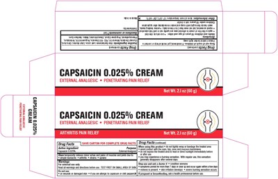 "image Description" (Capsaicin Cream 60g Tube Label)