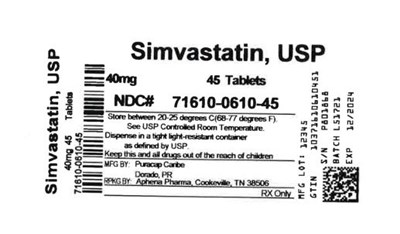 Bottle Label 40 mg - 71610 0610 45