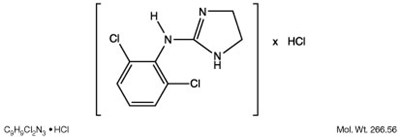 clonid-1.jpg This is an image of the structural formula for clonidine hydrochloride. - clonid 1