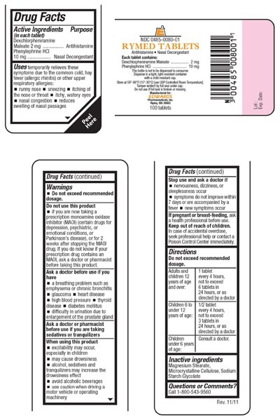 rymed-01.jpg Principal Display Panel - 100 Tablet Bottle Label - rymed 01