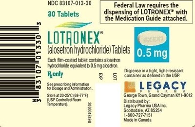 Principal Display Panel (Lotronex 0.5 mg Bottle Label)