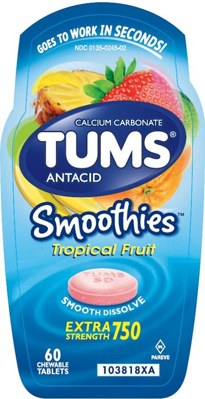 Tums Smoothies Tropical Fruit 60 count front label - 58afb9fd c44a 41a8 aa2f f535e6258539 03