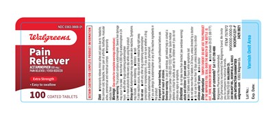 342r Walgreens Pain Reliever Bottle Label 100s