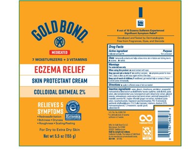 7 Moisturizers + 3 Vitaminsgold Bond® 2% Colloidal Oatmealeczema Relief Skin Protectant Creamnet Wt 5.5 Oz. (155 G) (Gold Bond Eczema Relief Cream 01)