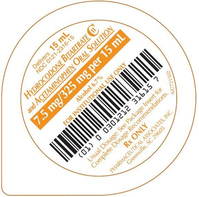 15 mL unit dose cup label - hydrocodone 05