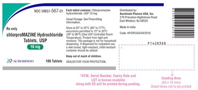 chlorpromazine-fig1.jpg PACKAGE LABEL.PRINCIPAL DISPLAY PANEL- 10 mg (100 Tablet Bottle) - chlorpromazine fig1