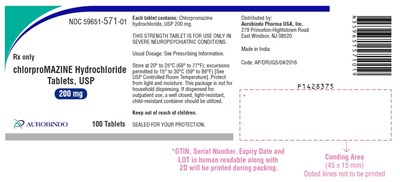 chlorpromazine-fig5.jpg PACKAGE LABEL-PRINCIPAL DISPLAY PANEL - 200 mg (100 Tablet Bottle) - chlorpromazine fig5