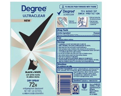 Degree Black White Dry Spray Ap Deo (Degreeuntroclearblackwhitedryspryapdeo)