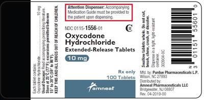 10 mg Bottle Label - oxycodone hydrochloride extended release tablets 3