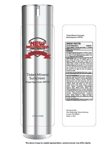 New Beginnings Tatto Removal Tinted Mineral Sunscreen Broad Spectrum Spf30 1.75 Fl Oz (50ml) (81931 0650 3)