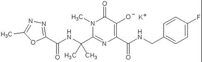 Image Of Raltegravir Potassium Chemical Structure (Isentress 01)