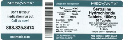 Sertraline HCl 100mg Tablets #30 (C3162f51 F3d1 4269 8d56 E56dc9da43fd 02)
