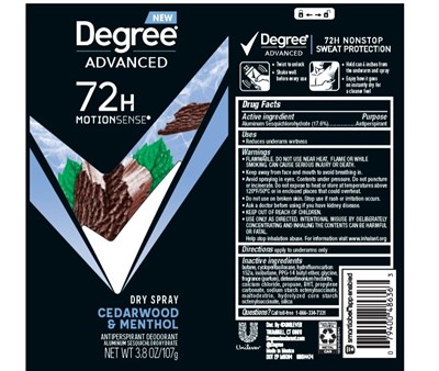 Degree Cedarwood Menthol Dry Spray Ap Deo (Degreecedarwoodmentoldrysprayapdeo)