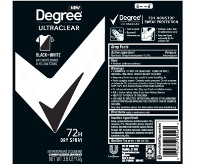 Degree Ultraclear Black White Dry Spray Ap Deo (Degreeblackwhitedrysprayapdeo)