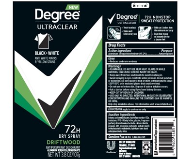 Degree Ultraclear Black White Driftwood Dry Spray Ap Deo (Degreedriftwooddrysprayapdeo)