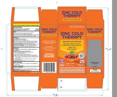 Rite Aid Zinc Cold Therapy Zincum Gluconicum 25 Chewable Tablets (Zicam 01)