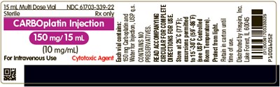 PRINCIPAL DISPLAY PANEL - 15 mL Vial Label - carboplatin 05