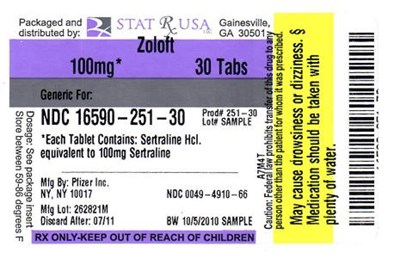 Label Image 3 (Zoloft 100mg Label 251)
