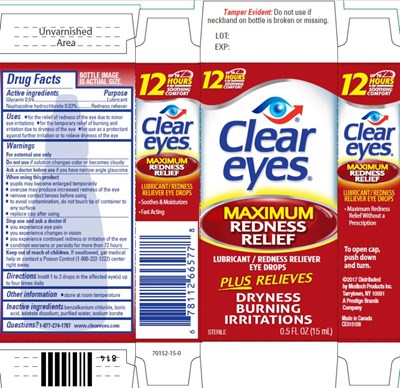 Principal Display Panelclear Eyes®maximumredness Relieflubricant/rednessreliever Eye Dropssterile 0.5 Fl Oz (15 mL) (Clear Eyes Max Redness Relief 01)