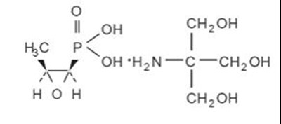 fosfomycin-01.jpg The chemical structure for Fosfomycin Tromethamine Granules for Oral Solution contains fosfomycin tromethamine, a synthetic, broad spectrum, bactericidal antibiotic for oral administration. It is available as a single-dose sachet which contains white granules consisting of 5.631 grams of fosfomycin tromethamine (equivalent to 3 grams of fosfomycin), and the following inactive ingredients: mandarin flavor, orange flavor, saccharin, and sucrose. The contents of the sachet must be dissolved in water. Fosfomycin tromethamine, a phosphonic acid derivative, is available as (1R,2S)-(1,2-epoxypropyl)phosphonic acid, compound with 2-amino-2-(hydroxymethyl)-1,3-propanediol (1:1). It is a white granular compound with a molecular weight of 259.2. - fosfomycin 01