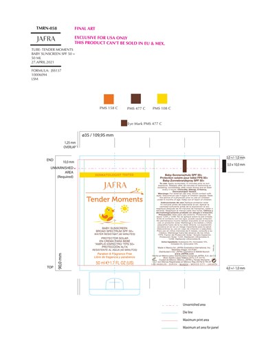 Baby Sunscreen Spf 50 + Tube (Tmrn 058tubtmbabysunspf50white)