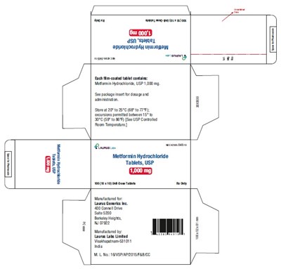 metformin-hcl-fig8.jpg PRINCIPAL DISPLAY PANEL - 1,000 mg - Blister Carton - 100 (10 x 10) Unit-Dose Tablets - metformin hcl fig8