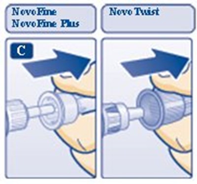 Diagram C: Pull Off The Outer Needle Cap. (Image 44)
