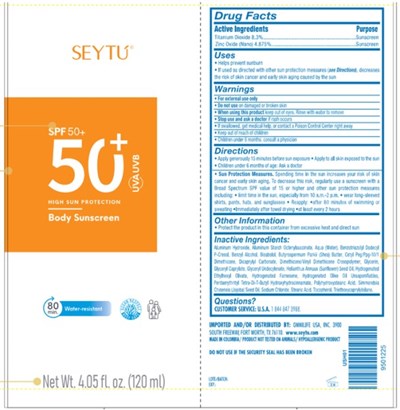 Principal Display PanelseytÚspf 50+50+uva Uvbhigh Sun Protectionbody Sunscreen80 Min. Water-resistantocean Respectreef Safenet Wt. 4.05 Fl. Oz. (120 mL) (Seytu Body Sunscreen Spf 50 01)