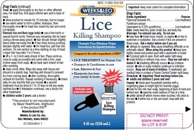 4oz bottle label - lice killing shampoo 2