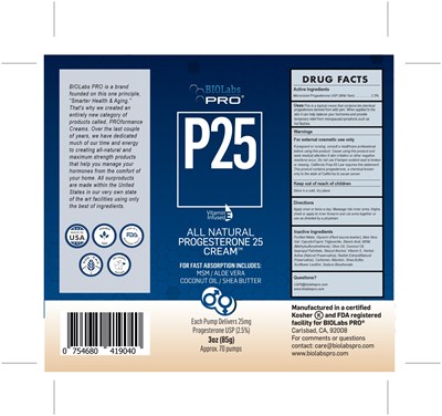 P25 Drug Facts Label - B01MRW5JXW P25 DrugFactsLabel