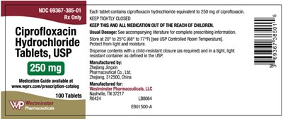PRINCIPAL DISPLAY PANEL - 250 mg Tablet Bottle Label - cipro 03