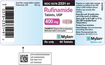 image-02.jpg Rufinamide Tablets, USP 400 mg Bottle Label - image 02