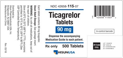 hisun-ticagrelor-14.jpg Ticagrelor tablets 90 mg 60 count bottle label - hisun ticagrelor 14