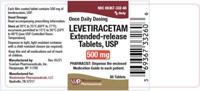 levetiracetam-06.jpg PRINCIPAL DISPLAY PANEL - 500 mg Tablet Bottle Label - levetiracetam 06