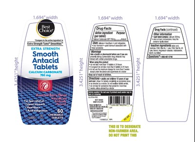 Best Choice Extra Strength Assorted Berry 60 Chewable Tablets (9y788 Antacid Calcium)