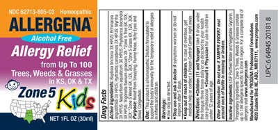 Image Of Label (2011 Allergena Zone5kids 1oz Label)
