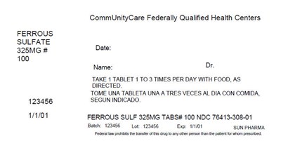 Principal Display Panel (325 MG Tablet Bottle Label)